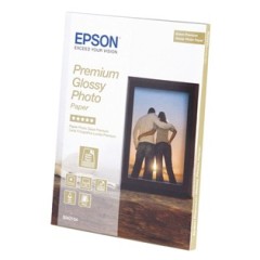 Fotopapier 13x18cm Epson Premium Glossy, 30 listov, 255 g/m2, lesklý, bielý (C13S042154)