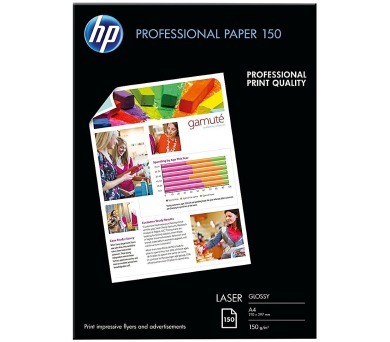 Fotopapier A4 HP Professional Glossy, 150 listov, 150 g/m², leskl, biely, laserov (CG965A)