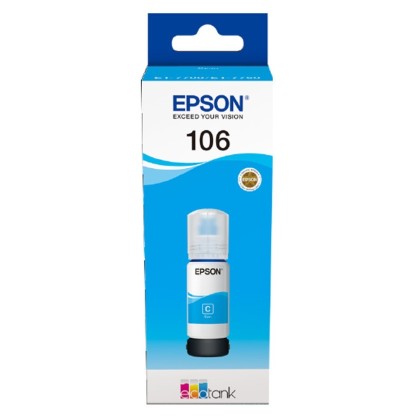 Originálna fľaša Epson 106 C (C13T00R240) (Azúrová)