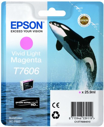 Originálna cartridge Epson T7606 (Naživo svetlo purpurová)