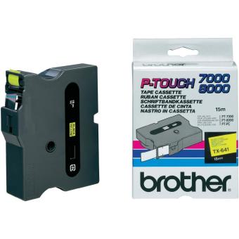 Originlna pska Brother TX-641, 18 mm, ierna tla na ltom podklade