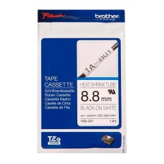Originlna pska Brother HSE-221, 8,8 mm, ierna tla na bielom podklade, zmrovacia burka