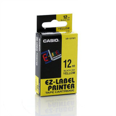 Originálná páska Casio XR-12YW1, 12mm, čierna tlač na žltom podklade