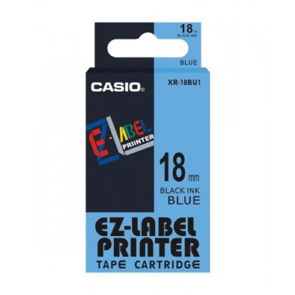 Originlna pska Casio XR-18BU1, 18 mm, ierna tla na modrom podklade