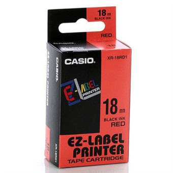 Originlna pska Casio XR-18RD1, 18 mm, ierna tla na ervenom podklade