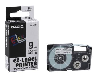 Originálná páska Casio XR-9WE1, 9mm, čierna tlač na bielom podklade