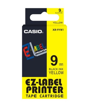 Originálná páska Casio XR-9YW1, 9mm, čierna tlač na žltom podklade