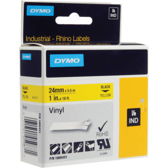 Originln pska DYMO 1805431, 24mm, ierna tla na ltom podklade, vinylov