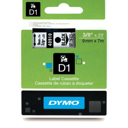 Originálná páska DYMO 40910 (S0720670), 9mm, čierna tlač na priesvitnom podklade