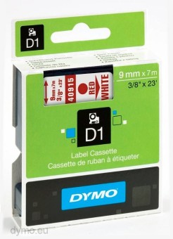 Originlna pska DYMO 40915 (S0720700), 9 mm, erven tla na bielom podklade
