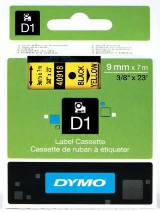 Originálná páska DYMO 40918 (S0720730), 9mm, čierna tlač na žltom podklade