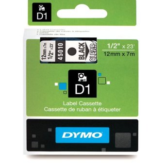 Originálná páska DYMO 45010 (S0720500), 12mm, čierna tlač na priesvitnom podklade