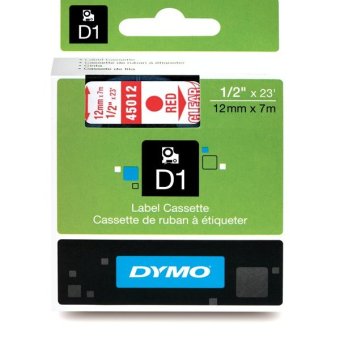 Originálná páska DYMO 45012 (S0720520), 12mm, červená tlač na priesvitnom podklade