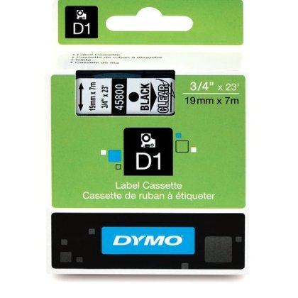 Originálná páska DYMO 45800 (S0720820), 19mm, čierna tlač na priesvitnom podklade