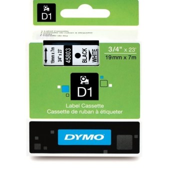Originálná páska DYMO 45803 (S0720830), 19mm, čierna tlač na bielom podklade