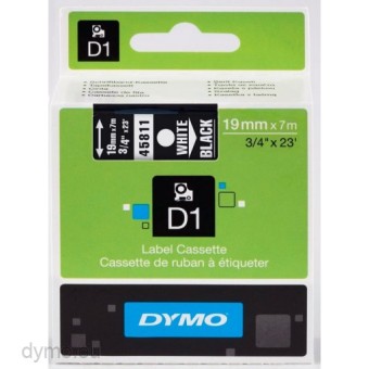 Originálná páska DYMO 45811 (S0720910), 19mm, biela tlač na čiernom podklade