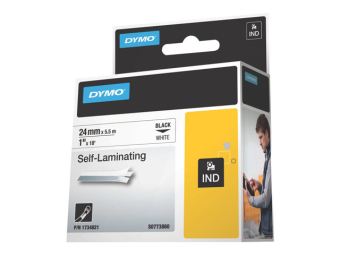 Originálná páska DYMO 1734821 (S0773860), 24mm, čierna tlač na bielom podklade, vinylová laminovacia