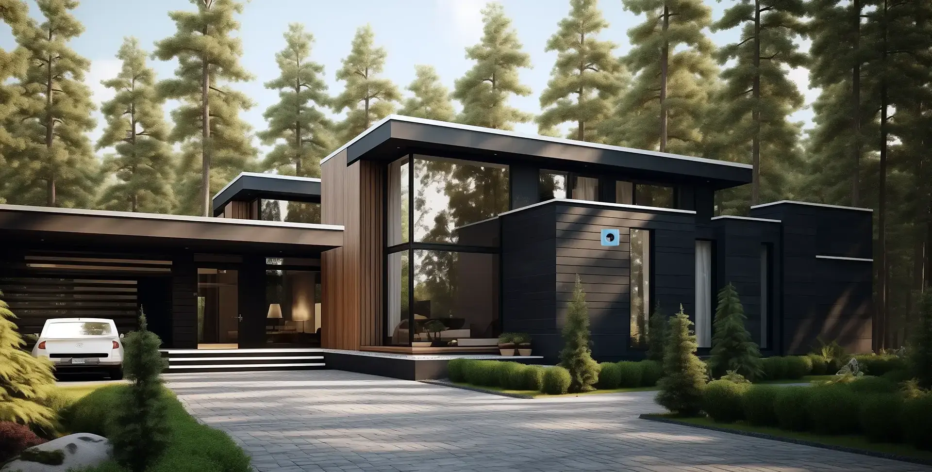 Modern� dom pri lese